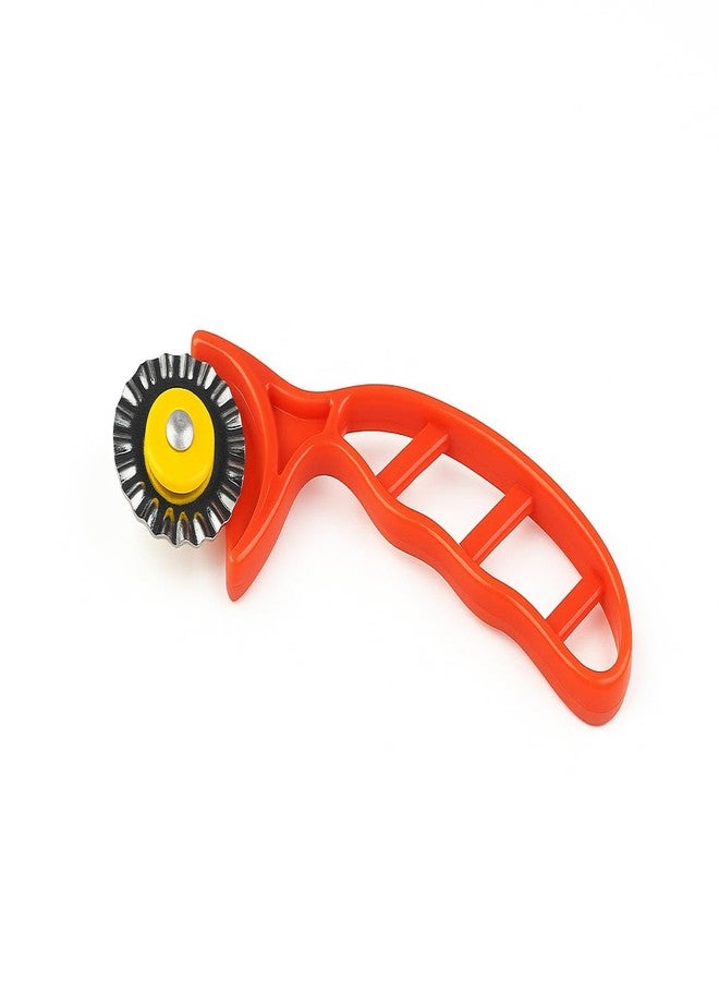 GS KITCHENWARE GS Multipurpose Karanji, Shankarpali, Pizza, Pastry & Sandwich Cutter | Fluted Wheel Roller with Plastic Handle | 5.5 cm Sharp Edge. - Image 1